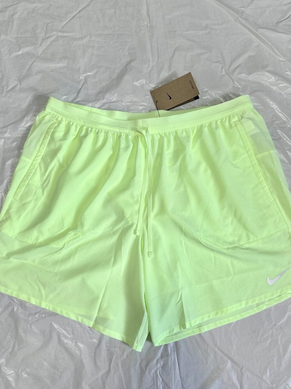 Nike Dri-Fit Stride 7" Running Shorts Mens 2XL Volt Yellow Reflective DM4761-701